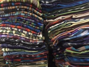 Piles of fabric. Panajachel, Guatemala