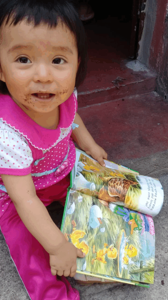 Baby Susan excited with her gift