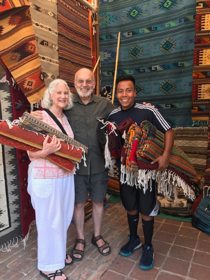 Susan and Mayer with weaver David