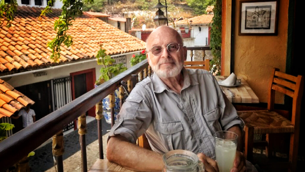 Mayer at restaurant in Taxco