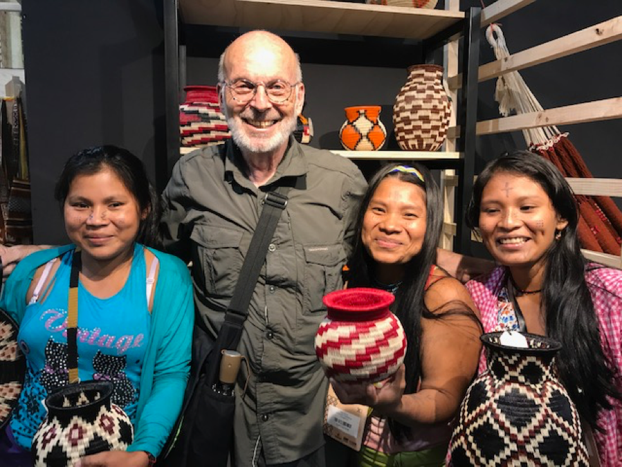 Mayer with Colombian artisans